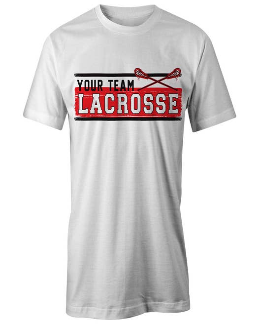Custom Block Lacrosse tee white front view