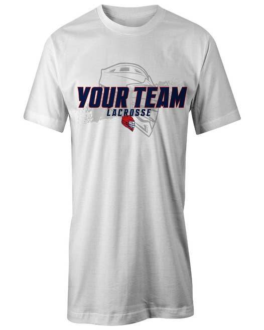Custom Slash Lacrosse tee white front view