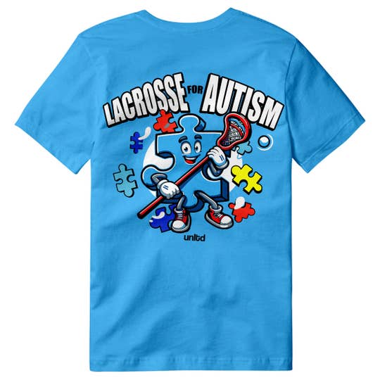 Play for Autism Lacrosse Tee 2024 back view