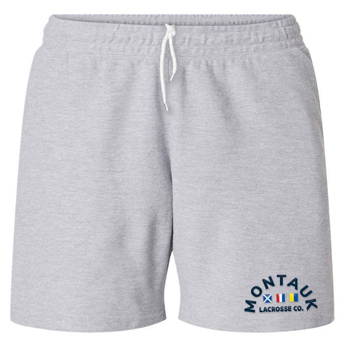 montauk sweatshorts, montauk logo on lower left thigh montauk sweatshorts, montauk logo on lower left thigh