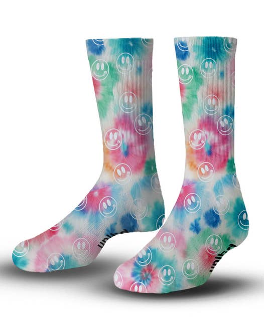 Tie Dye Smile Crew Lacrosse Socks