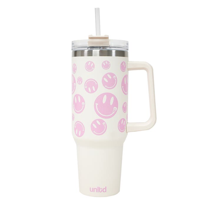 pink smiley bottle