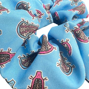 Pink Blue Lacrosse Scrunchie