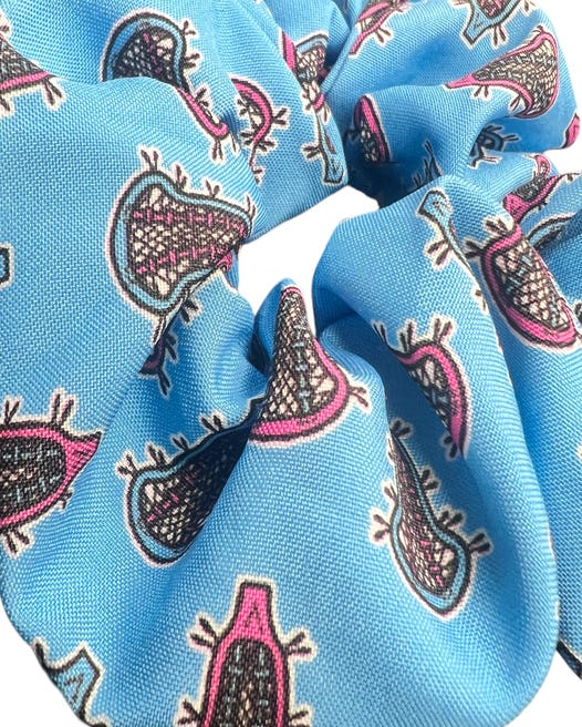 Pink Blue Lacrosse Scrunchie
