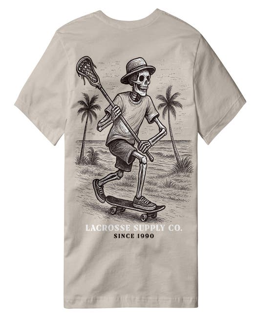Skeleton Skater Lacrosse Tee