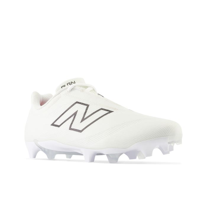 New Balance Burn X4 Lacrosse Cleats white angled view