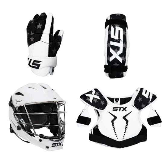 4-Piece USA Lacrosse Starter Set (STX Rival Jr. Helmet - No Stick)