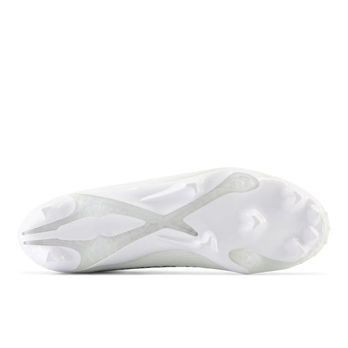 New Balance Burn X4 Lacrosse Cleats white bottom view