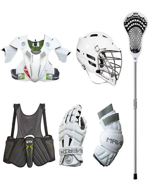 6-Piece Lacrosse Intermediate Set (Choose Your Helmet)
