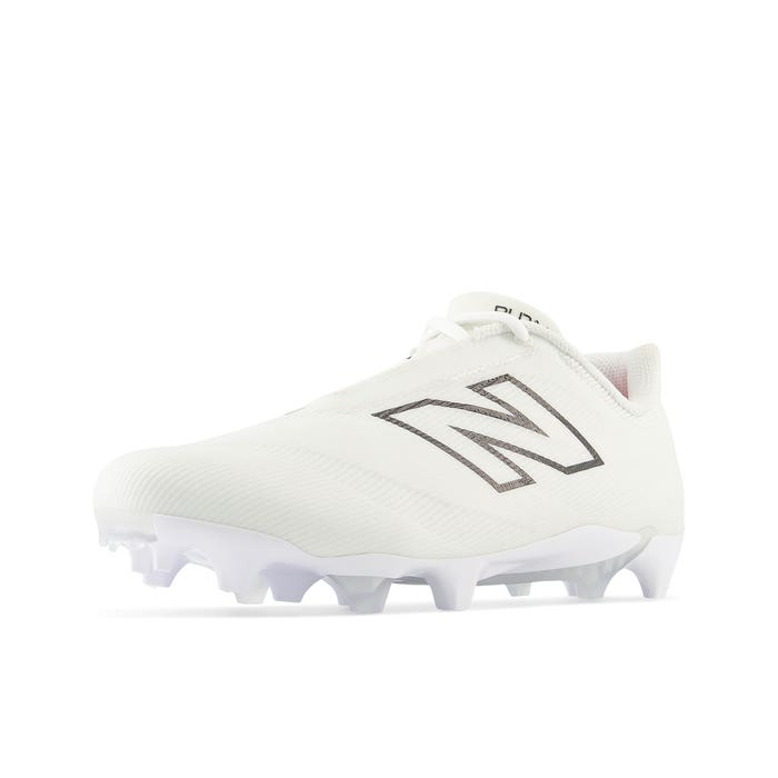 New Balance Burn X4 Lacrosse Cleats white angled view