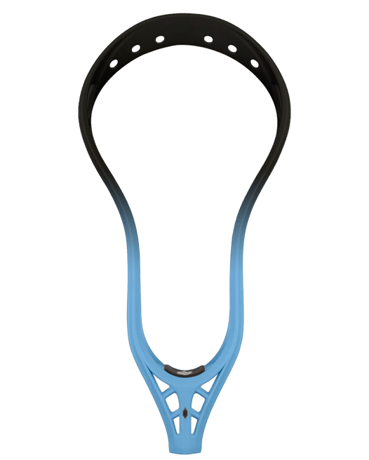 Dual Fade dyed custom lacrosse head black/carolina