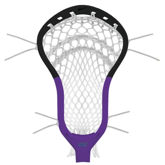 Black/Purple dual angle dyed custom lacrosse head