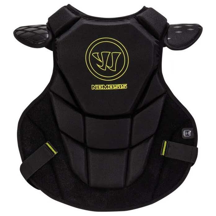 Warrior nemesis goalie chest pad front view