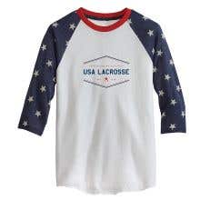 USA 3/4 Sleeve Lacrosse Tee