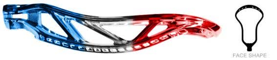 ECD mirage 2.0 red white blue chrome dyed lacrosse head side view