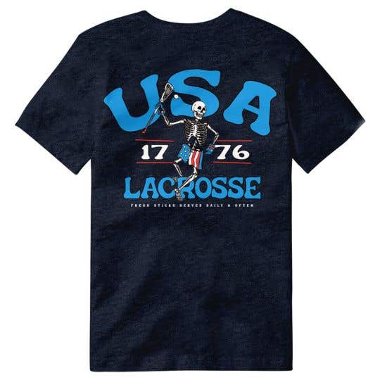 USA Skelly lacrosse tee back view