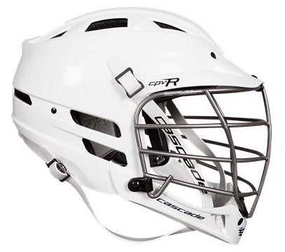 Cascade CPV-R Lacrosse Helmet in white with chrome mask