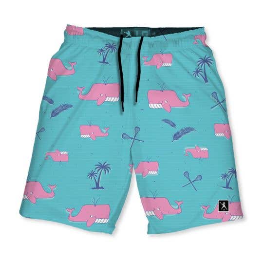 pinky the whale lacrosse short front view