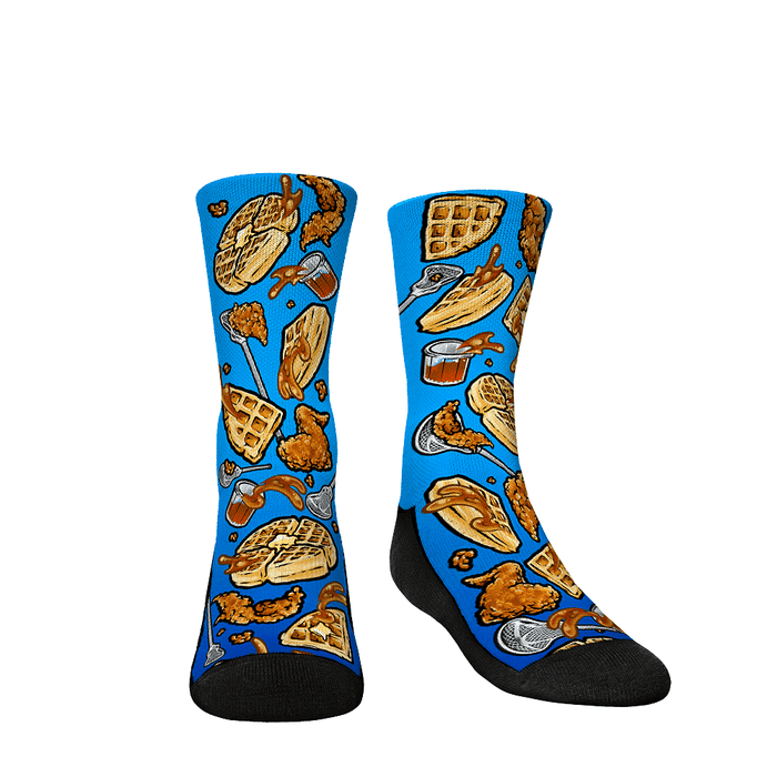 chicken and waffles lacrosse socks