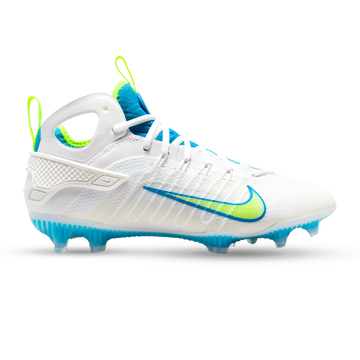 Nike Huarache 9 Elite Blue and Volt Limited Edition Lacrosse Cleats - Mid
