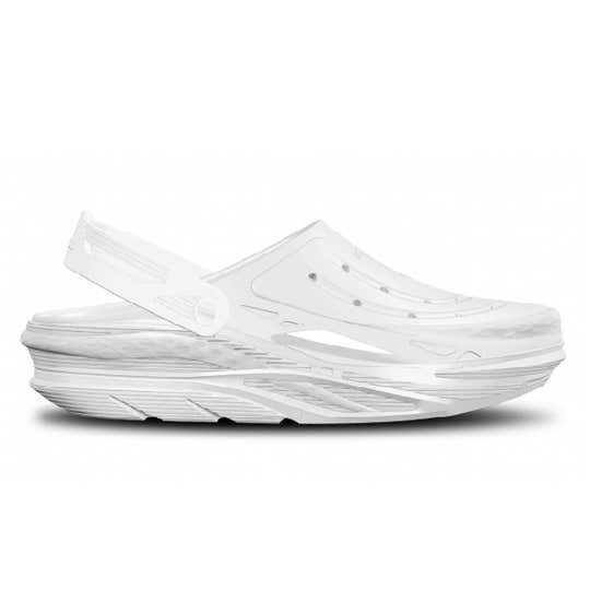 Off Grid White Croc Clog side view