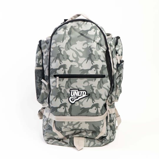 Grey Camo Overtime Lacrosse Bag front view