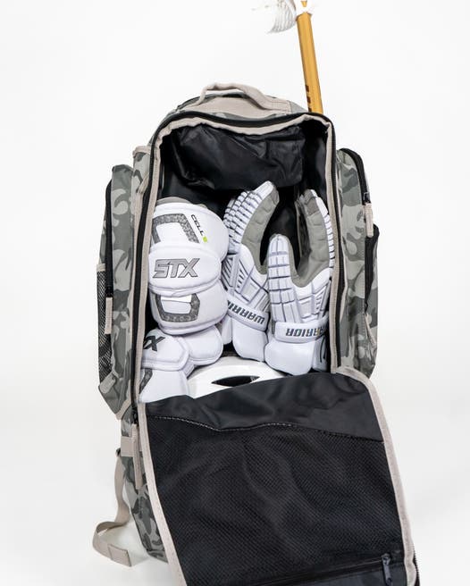 Overtime Grey Camo Adult Lacrosse Backpack