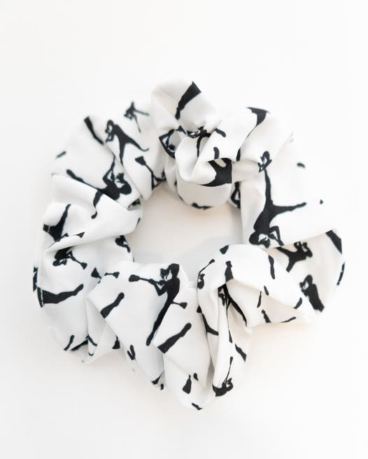 black and white scrunchie