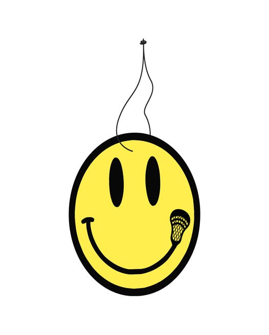 3 Piece Lacrosse Car Freshener - Smiley