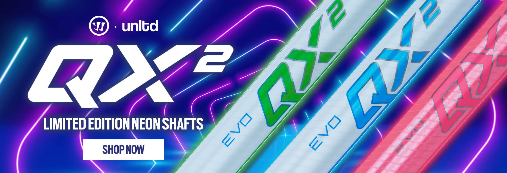 Warrior Evo QX2 Neon Lacrosse Shafts