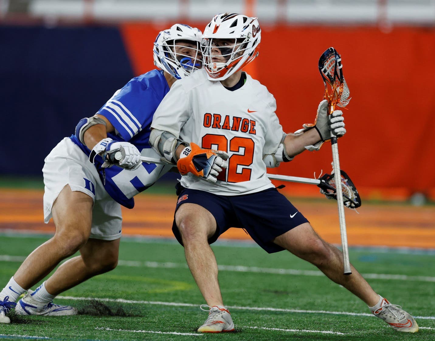 Joey Spallina Dodgging for Syracuse Lacrosse