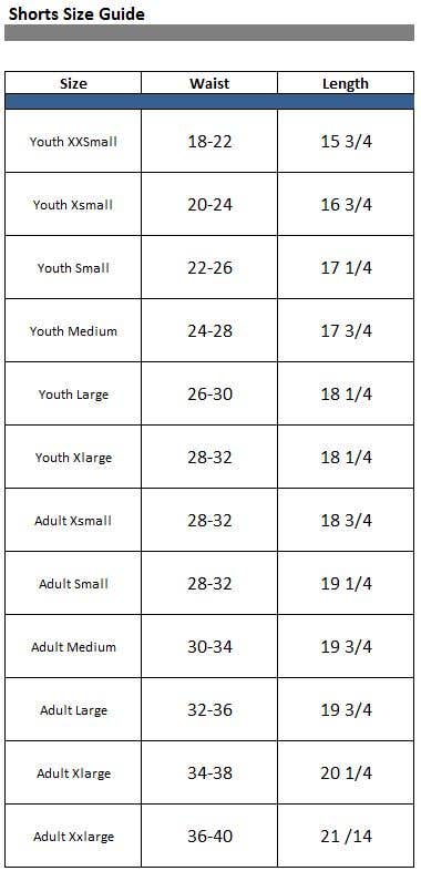 Apparel Size Chart